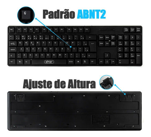 Teclado Usb Standard Padrão Pt-brabnt 107 Tecla Knup Kp-2044