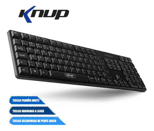 Teclado Usb Standard Padrão Pt-brabnt 107 Tecla Knup Kp-2044