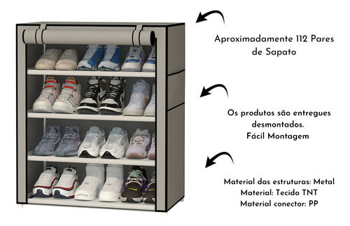 Sapateira 4 Prateleiras Organizadora Portátil Espaçosa