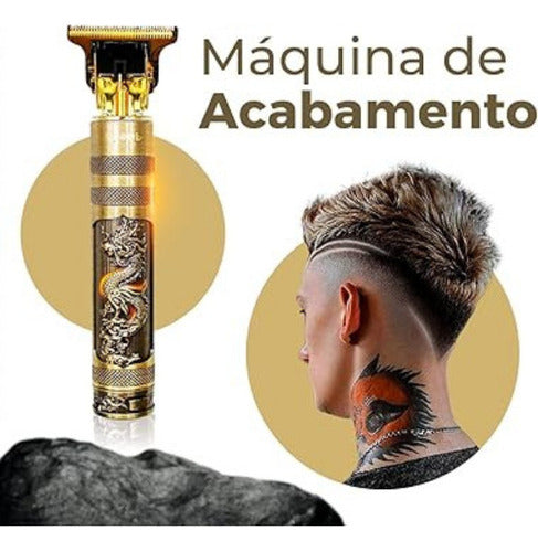 Máquina De Barbear E Cortar Cabelo Profissional Recarregável