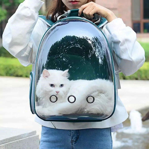 Mochila Bolsa Pet Astronauta Visão Panorâmica Cachorro Gato