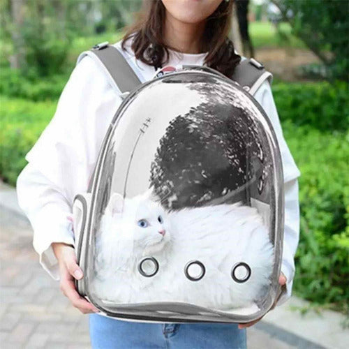 Mochila Bolsa Pet Astronauta Visão Panorâmica Cachorro Gato