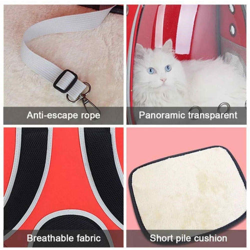 Mochila Bolsa Pet Astronauta Visão Panorâmica Cachorro Gato